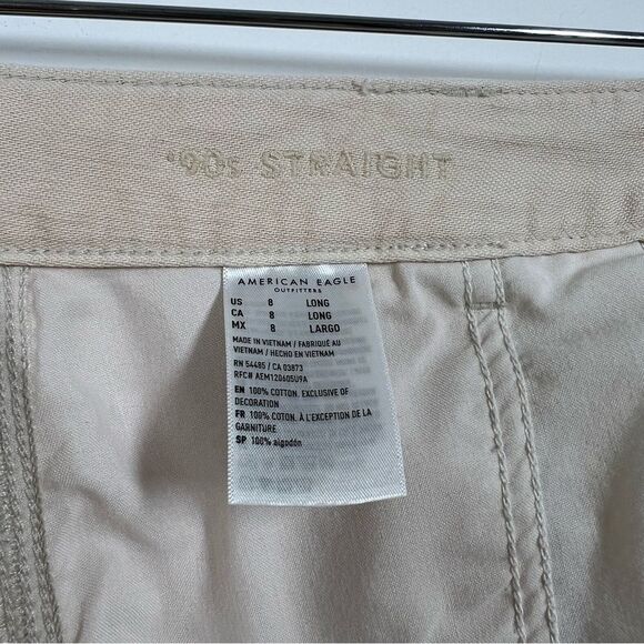 American Eagle Women’s Size 8 Long Tall 90’s Straight Painter Beige Jeans Pants - Picture 9 of 12